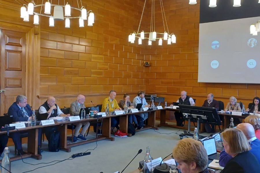 Members of the Council's Cabinet meeting to discuss the local government reorganisation option