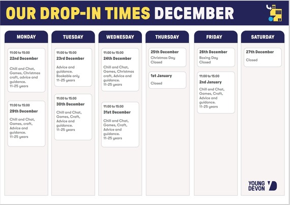 Yes Centre December Timetable