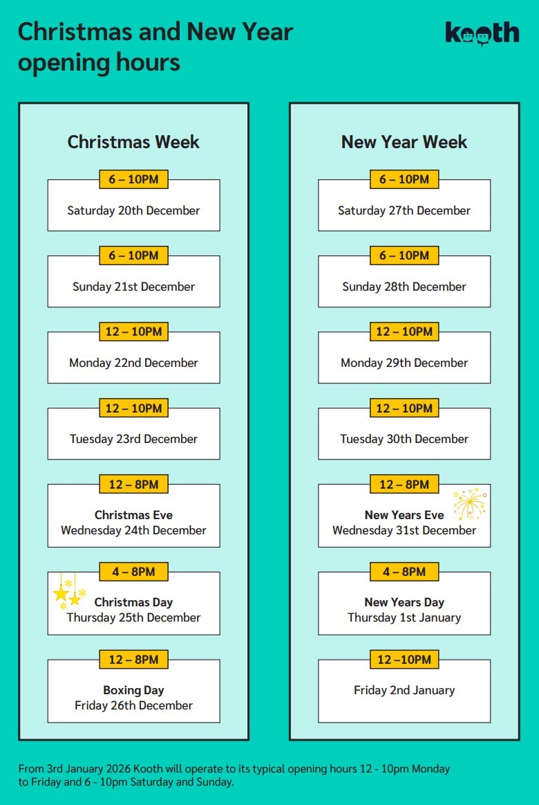 Kooth Christmas Opening Hours Timetable