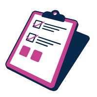 a graphic of a survey on a clipboard