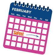 a graphic of a calendar with SaFest marked on it
