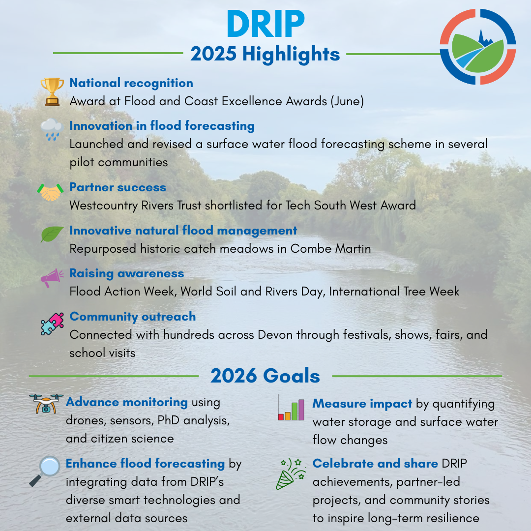 An infographic showing project highlights from the past year and upcoming goals.