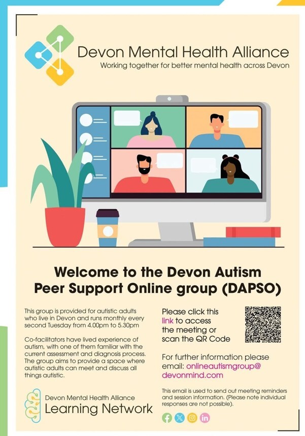 Devon Autism peer support poster