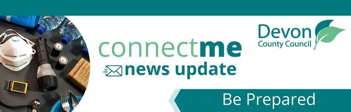 Be Prepared banner. Photo shows items that would be helpful in an emergency eg matches, a torch etc