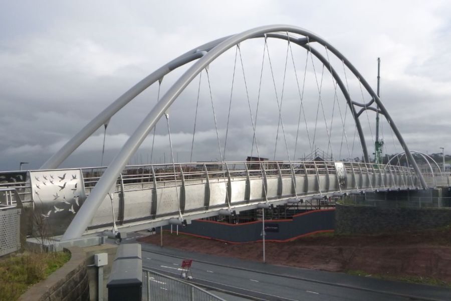 Bridge over the A379, called Blisses Bridge.