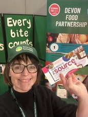Sushila at Source Trade Show for Devon Food Partnership