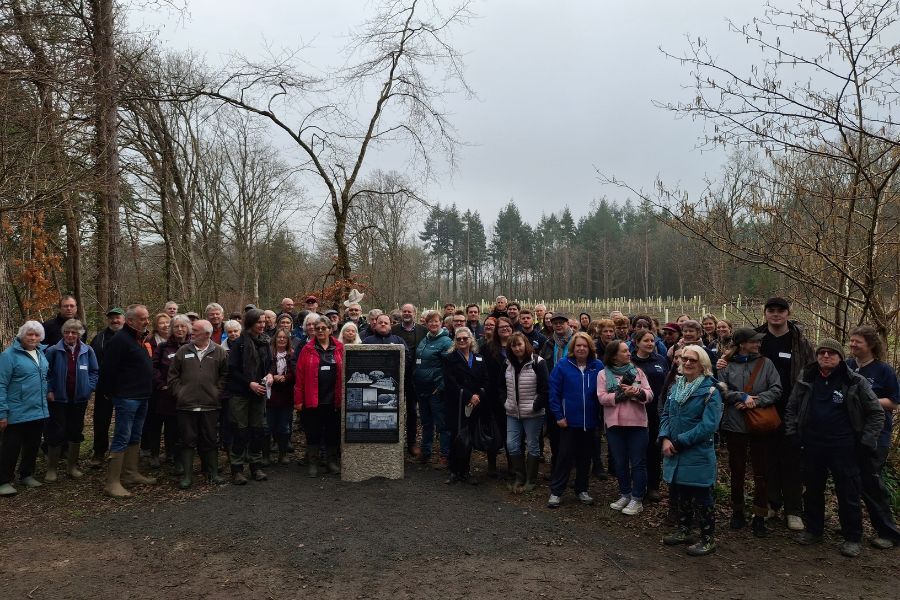 Guests unveiled a plinth to commemorate the completion of the restoration programme at Stover Country Park