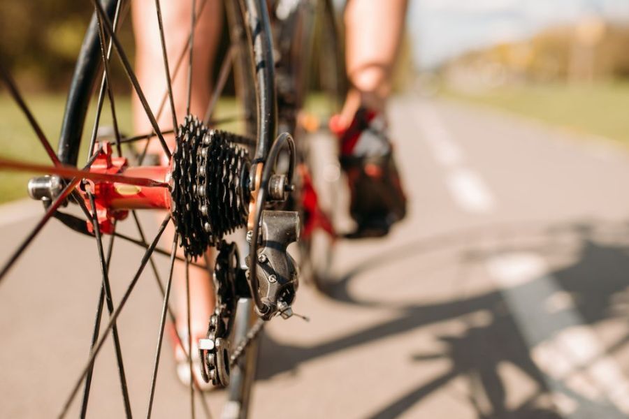 A cyclist riding their bike on a cycle path