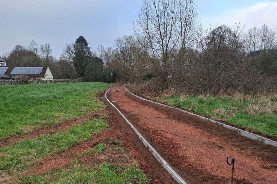 Work underway in Cullompton. Image shows preparatory work happening in a field