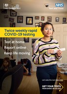 Twice weekly rapid COVID-19 testing / Test at home / Report online / Keep life moving / Get your tests from school or college