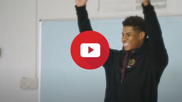 Marcus Rashford, play button