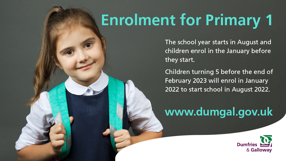 Primary 1 Enrolment - due now for children starting school in August 2022
