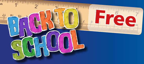 Back to school header - words and ruler image