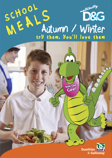 Primary school meals cover image showing a boy with a plate of food