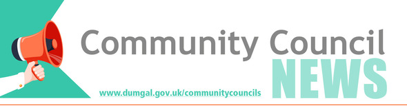 Community Council Header. Image with words Community Council News and a graphic illustration of a megaphone