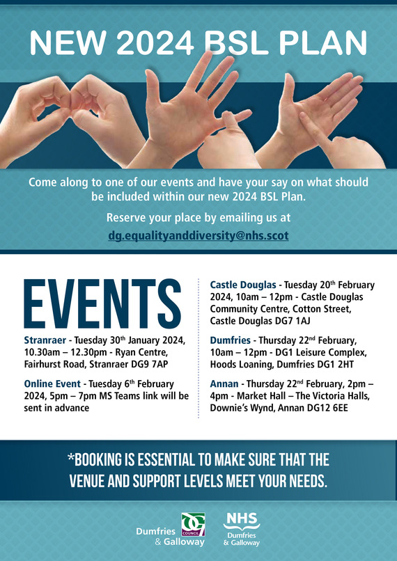British Sign Language poster - information in email