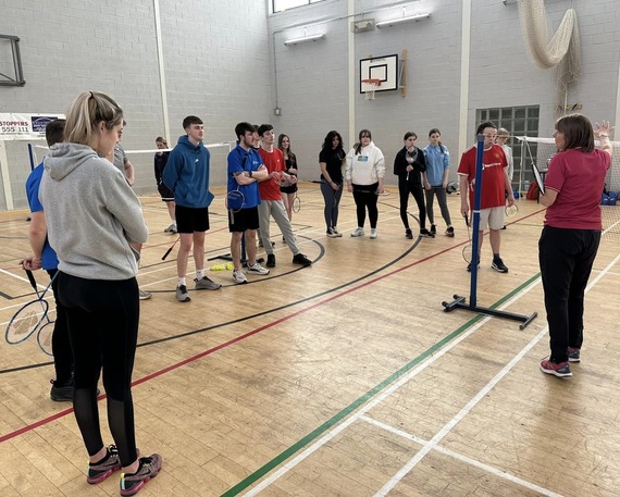 Young People doing Badminton