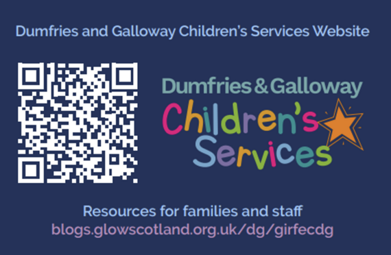 QR Code with link to Dumfries and Galloway Children's Services Website