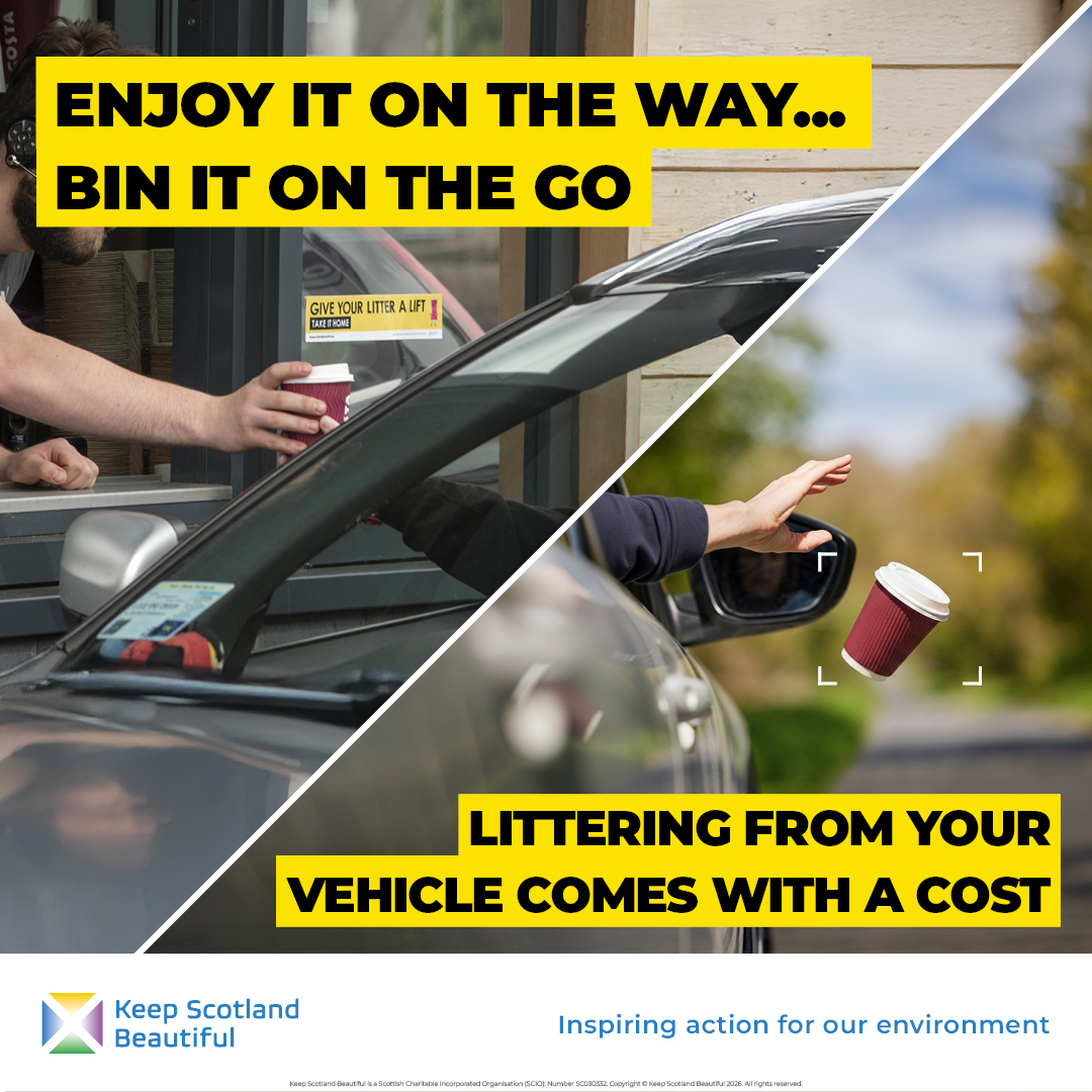 Roadside littering campaign message