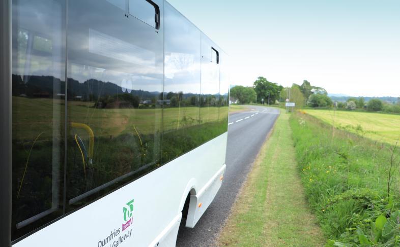 Bus on a rural road