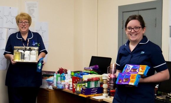 Nurses with donations