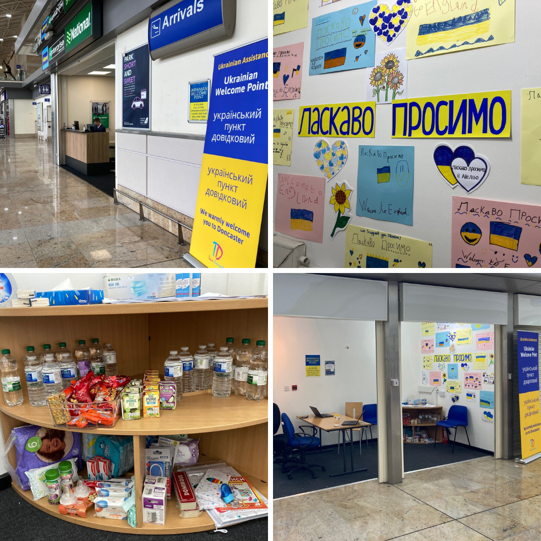Ukrainian Welcome Point in Doncaster Airport