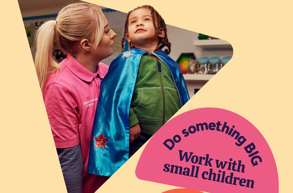 Woman and child. Text reads Do Something Big work with small children