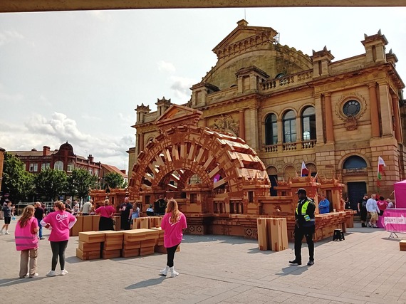 Photo shows the Corn Exchange Replica that was built as part of the Monumental Constructions project