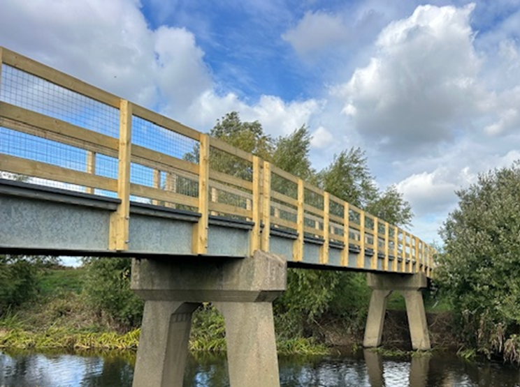 Image shows the new and improved Mill Lane Footbridge