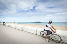 Cyclist on Deal Seafront