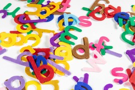 colourful letter and numbers