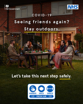 friends and family outdoors staying safe