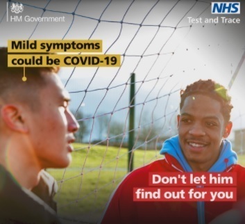 two friends outside - one has mild covid-19 symptoms 