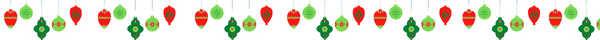 Red and green christtmas baubles banner