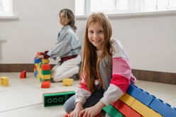 Children building with lego