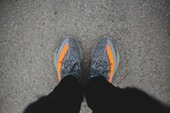 Person walking on concrete