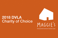 text: 2018 Maggie's   2018 DVLA Charity of Choice