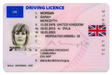 Photocard driving licence