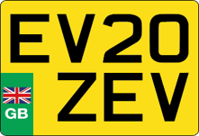 A different green number plate