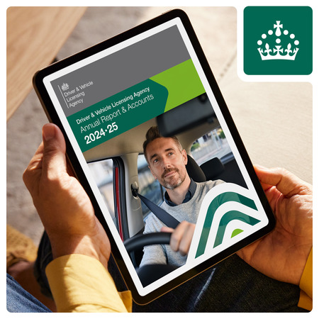 Person reading annual report & accounts on a tablet 