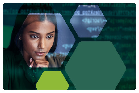 Woman concentrating.