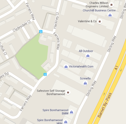 Borehamwood driving test centre Map showing new permanent site for Borehamwood driving test centre