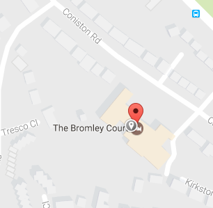 Map showing location of temporary test centre for Bromley