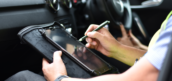 ipad being used in the car