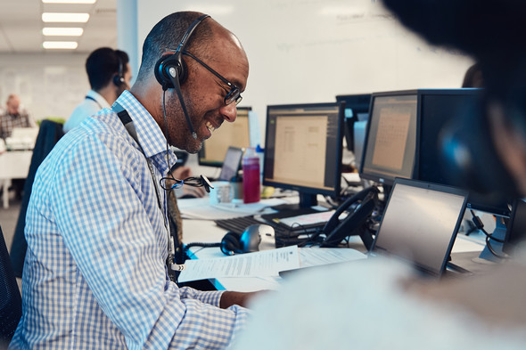 DVSA staff with headset