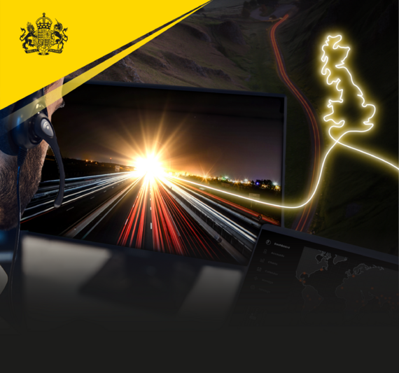 Employee with headset working at a screen