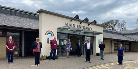 Craig McArthur with staff at East Ayrshire Community Hospital