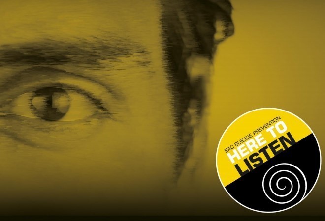 Here To Listen poster image of a man's face with 'Here to Listen' in text