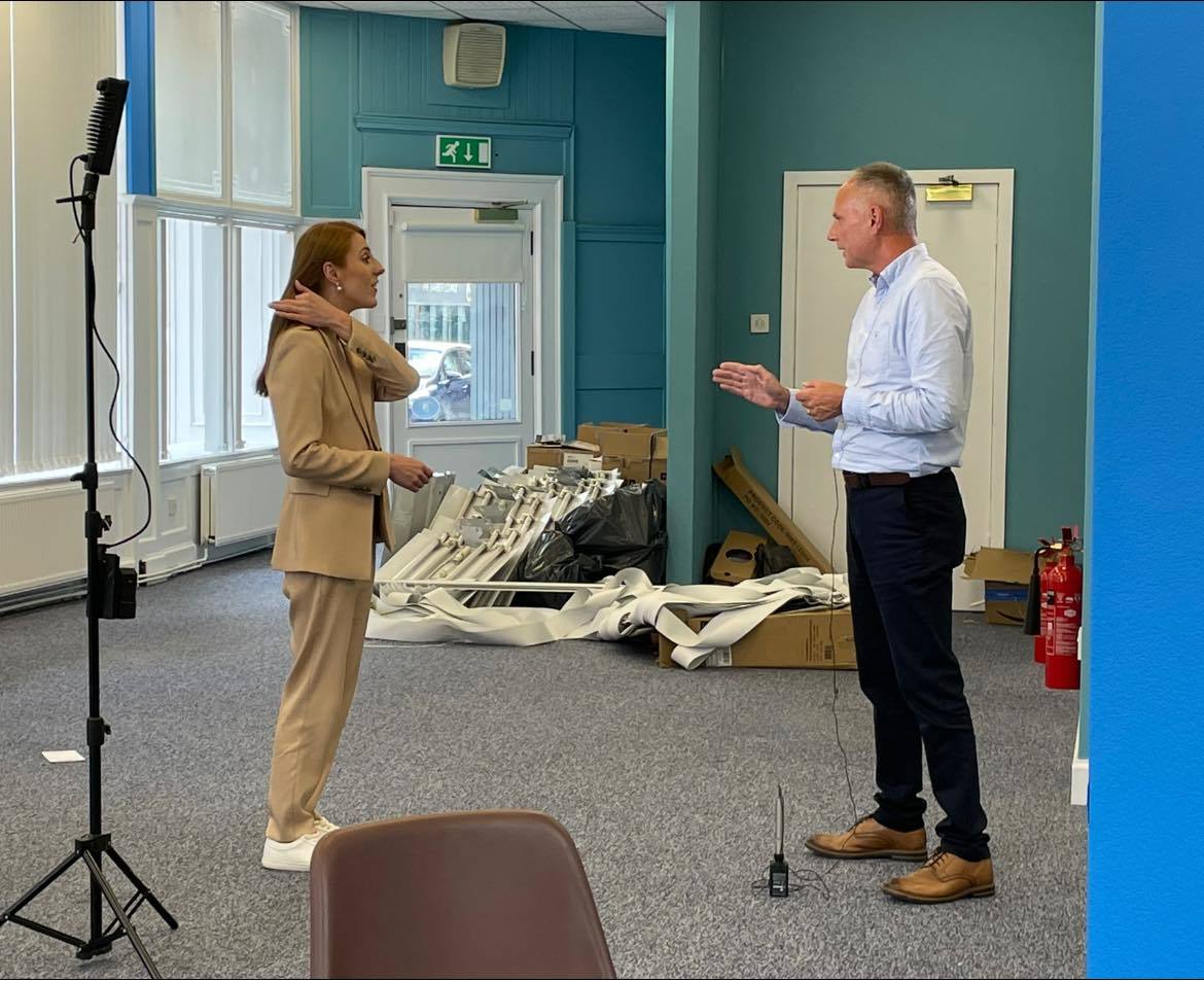 Neil Kerr, Chair of Ayrshire ADP, speaking to Vanessa Taaffe