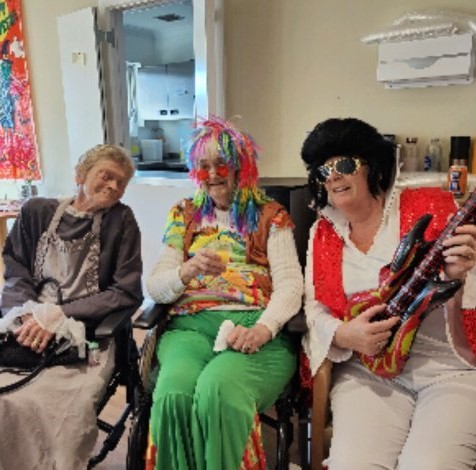 Staff and residents dressed up for Halloween